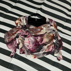Floral Mesh Crop Top